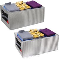 Organizery do Szuflad FYY w Paski Przejrzysty i Stylowy 2-pak  Biało Szare