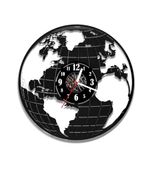 Zegar ścienny z płyty winylowej Mapa świata 103.2