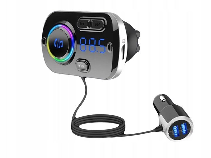 TRANSMITER BLUETOOTH FM SAMOCHODOWY SZYBKA ŁADOWARKA 2x USB AUX zdjęcie 7