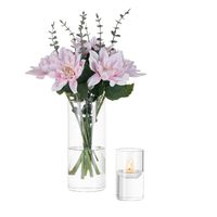 Wazony Szklane Cylindryczne Przezroczyste Zestaw 2 Sztuki 10 i 20 cm