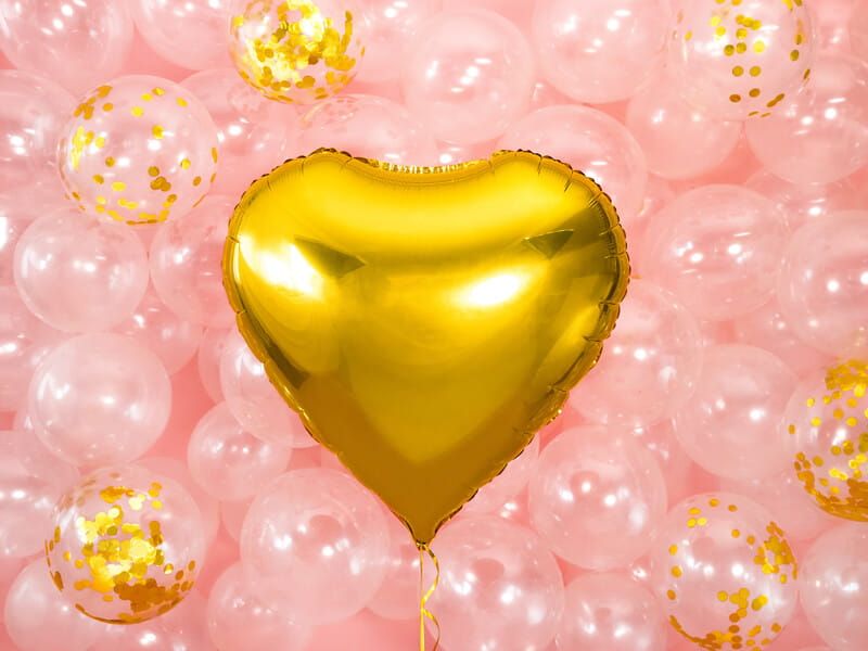 Balon foliowy serce złote, 61 cm zdjęcie 2