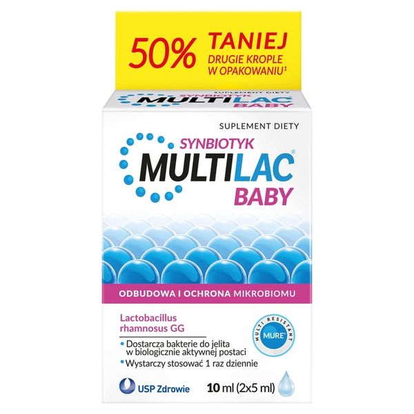 Multilac Baby Synbiotyk Probiotyk Dla Dzieci 2x5ml zdjęcie 2