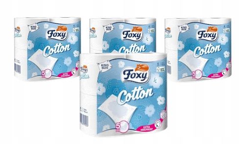 Papier toaletowy Foxy Cotton gruby 5 warstw ZESTAW 16 rolek na Arena.pl