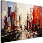 Obraz do salonu pokoju nowoczesny, Miasto Abstrakcja 90x60