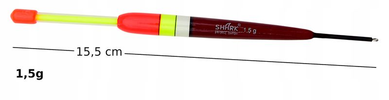 Spławik Przelotowy z BALSY SHARK 1,5 g/15,5 cm gniazdo na nasadkę świecącą zdjęcie 2