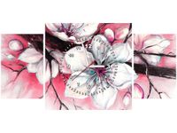 80X40CM ZEGAR PĄKI WIŚNI CZERWIENI OBRAZ