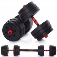 Hantle kompozytowe zestaw hantli 2x10kg regulowane bitumiczne sztanga gryf