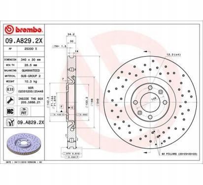 TARCZA HAM PRZOD 340X30 V XTRA BREMBO na Arena.pl