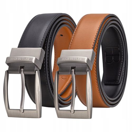 DWUSTRONNY SKÓRZANY PASEK DO SPODNI PASEK MĘSKI DO SPODNI Hugh Butler na Arena.pl