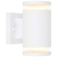 Kinkiet LAMPA zewnętrzna ALCALA 32063-2W Globo elewacyjna OPRAWA metalowa tuba ścienna outdoor IP44 biała przezroczysta