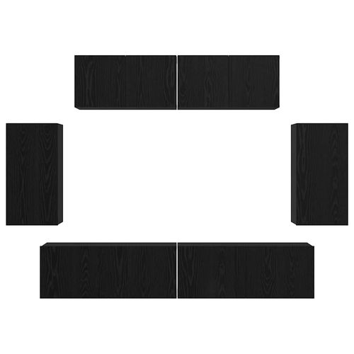 Zestaw szafek RTV 6 pcs Czarny dąb 80 x 30 x 30 cm na Arena.pl