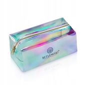 BETLEWSKI Kosmetyczka damska przezroczysta mała podóżna lekka na suwak