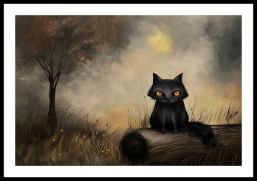 Plakat 60x40cm Czarny Kot na Arena.pl