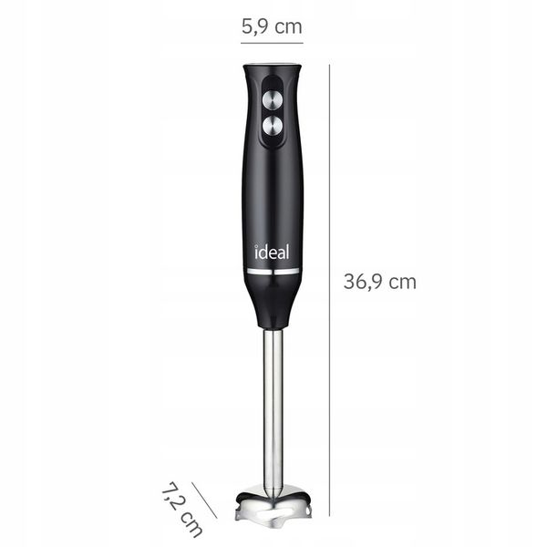 Blender ręczny Stalowe ostrza 800W Tryb PULSACYJNY Ideal IK1001 czarny zdjęcie 8
