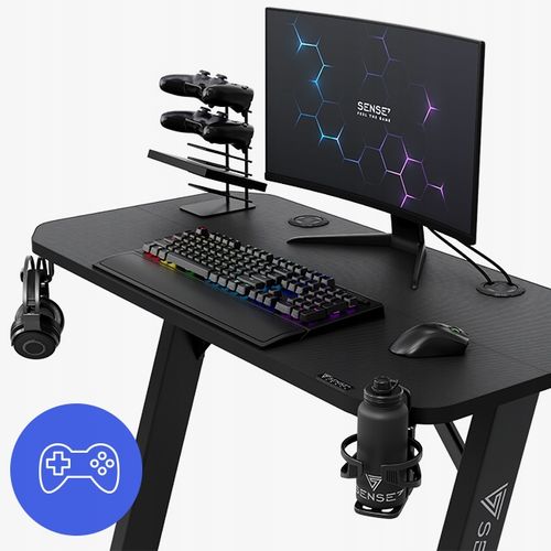 Biurko Gamingowe Komputerowe do komputera + Akcesoria 120x60cm Sense7 na Arena.pl