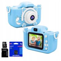 APARAT CYFROWY FOTOGRAFICZNY DLA DZIECI DZIECKA KOTEK 5 GIER + KARTA 32 GB