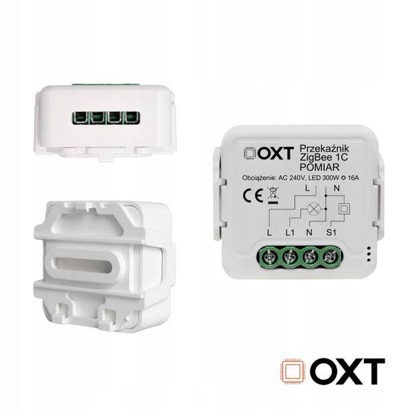 OXT Mini Przekaźnik 1 Obwód pomiar 16A ZigBee TUYA zdjęcie 2