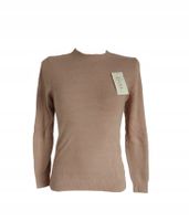 Klasyczny Gładki Sweter Damski Bluzka Beżowy