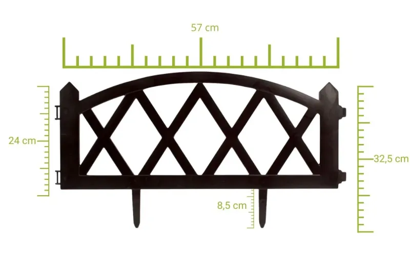 Płotek ogrodowy 2,3 mb brązowy zdjęcie 2