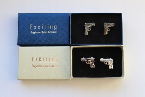Spinki do mankietów EXC Pistolet Srebrny Stalowy na Arena.pl