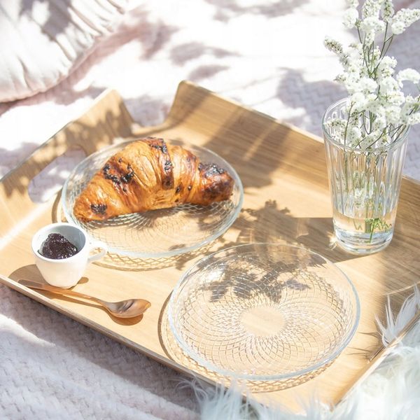 Szklane TALERZYKI Deserowe NA CIASTO Przekąski 4x17 cm Przezroczyste zdjęcie 7