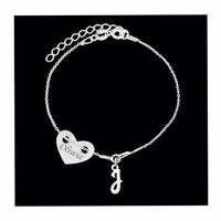 Srebrna Bransoletka dla Dziewczynki Literka Imię GRAWER 925 Serduszko