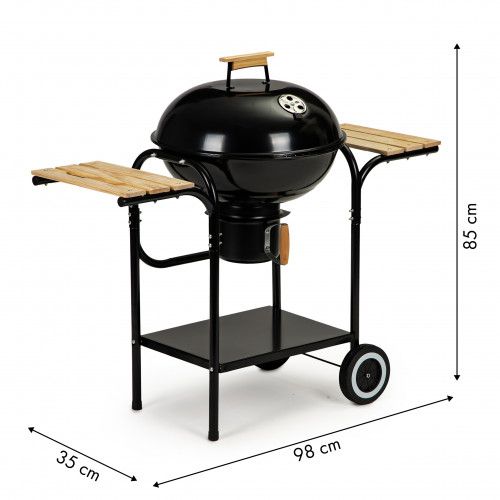 GRILL WĘGLOWY MULTIGARDEN Z KOŁAMI I POPIELNIKIEM RUSZT 40CM na Arena.pl