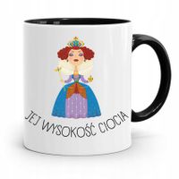 Kubek Czarny Prezent Dla Cioci Jej Wysokość Ciocia Z Nadrukiem Ze Zdjęciem