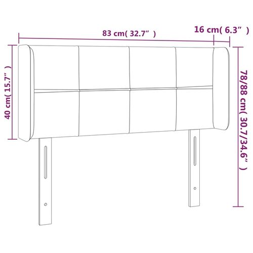 Zagłówek do łóżka z LED, taupe, 83x16x78/88 cm, tkanina na Arena.pl