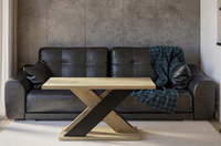 Ława Stolik Kawowy Do Salonu Dąb Artisan / Czarny mat 110 / 70 cm XAVI pr