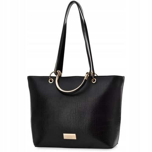 Duża Torebka Monnari Klasyczna Torba Damska Łódka Shopper Aktówka Czarna A4 na Arena.pl