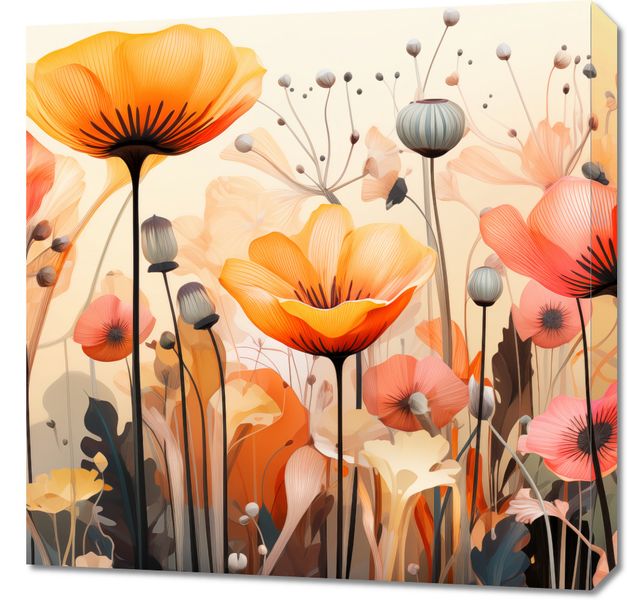 Obraz 60x60cm Taneczne Maki zdjęcie 1