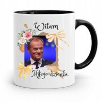Kubek Czarny Donald Tusk Po Platforma Prezent Z Nadrukiem Ze Zdjęciem