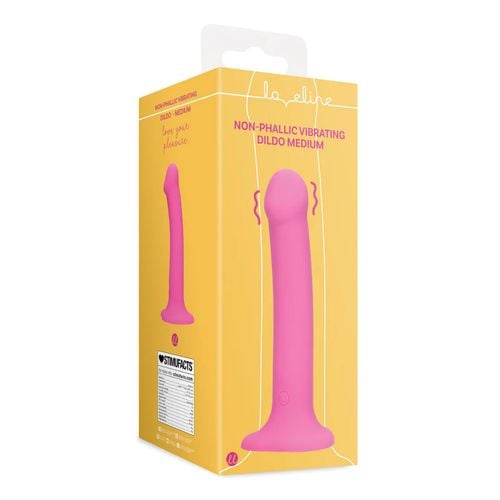 Non-Phallic Vibrating Dildo - Medium - Powerful Pink na Arena.pl