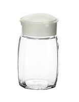 Pojemnik szklany na przyprawy dozownik przyprawnik MARIO 100 ml biała pokrywa zakrętka