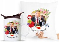 Zestaw Poduszka + Kubek Prezent Andrzej Duda Pis Z Nadrukiem Ze Zdjęciem