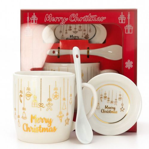 kubek świąteczny - zestaw w pudełku z zaparzaczem i łyżeczką 350 ml na Arena.pl