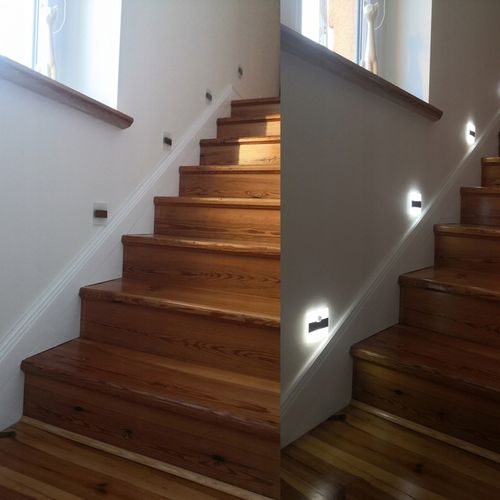 Oświetlenie schodowe oprawa lampka schodowa LED 230V Q31 Złota / na Arena.pl