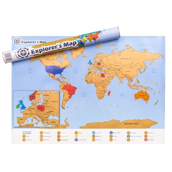 Mapa Odkrywcy - Świat (EN) - ulepszona zdrapka zdjęcie 1
