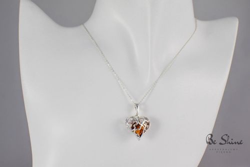 Naszyjnik Sekretnik Srebrny z Bursztynem na Arena.pl