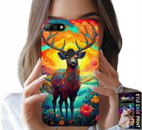 ETUI DO HUAWEI Y7 2018 - KOLOROWE WZORY JELEŃ ŁOŚ ZWIERZĘTA LEŚNE