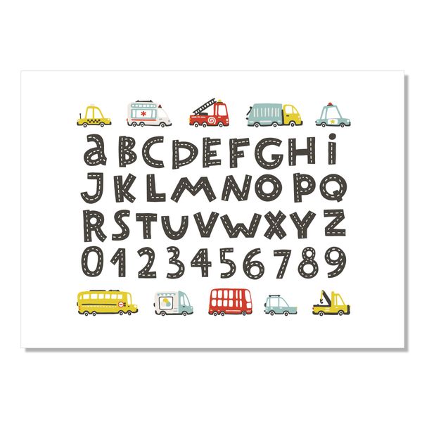 Obraz Alfabet Z Samochodami zdjęcie 1
