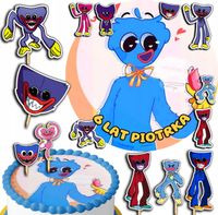 ZESTAW OPŁATEK NA TORT 20CM + TOPPERY PAPIEROWE - HUGGY WUGGY 15CM 18CM