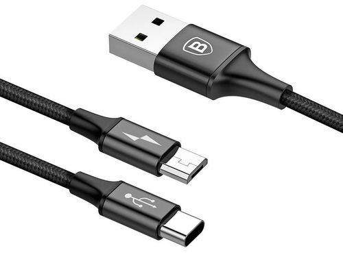 Kabel Baseus 2w1 micro USB + USB-C Rapid Series 120cm na Arena.pl