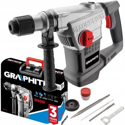 MŁOT UDAROWY (UDAROWO-OBROTOWY) MŁOTOWIERTARKA SDS+ 1500W GRAPHITE 58G862 na Arena.pl