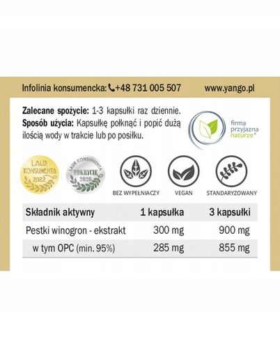 OPC 95% ekstrakt z pestek winogron - Yango na Arena.pl