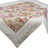 Serweta gobelinowa FOLK w kwiaty 100X100 wielokolorowa