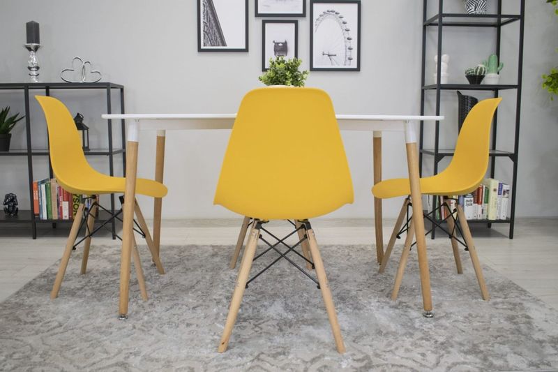 Krzesło OSAKA musztarda / nogi naturalne x 3 zdjęcie 10