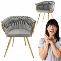 Fotel wolnostojący Tilo szary krzesło ozdobne welwet Family Meble