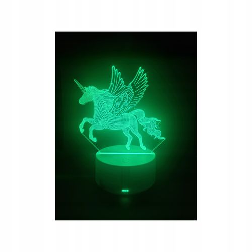 LAMPKA NOCNA 3D LED JEDNOROŻEC UNICORN KOLORY + PILOT na Arena.pl